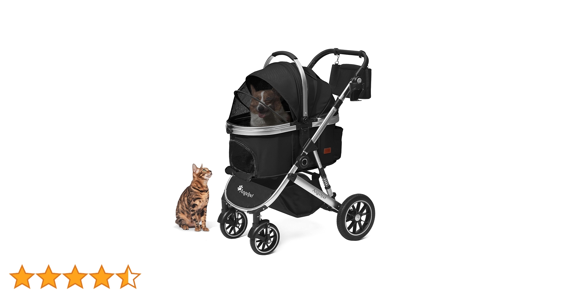 Angelpet ペットカート 分離型 犬用 バギー Amazon | Angelpet ペットカート 分離型 犬用 バギー いぬ用 4輪 前輪